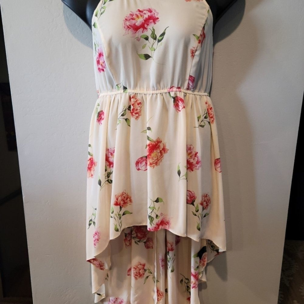 Torrid 1 Rose High Low halter tunic top - Picture 8 of 9